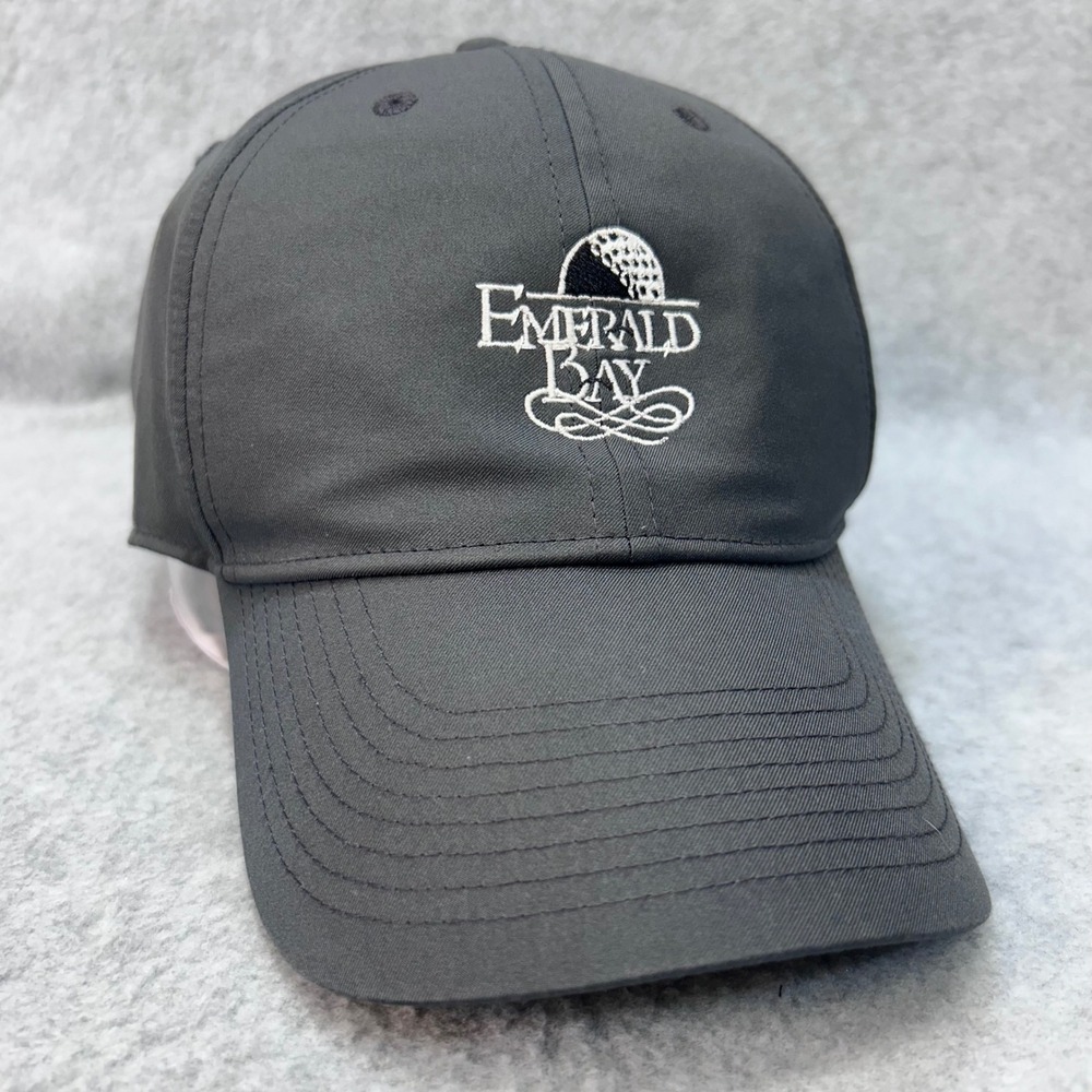 Emerald Bay Golf Mens Gray Nike Club Cap Dri-Fit Adjustable Hat L/XL